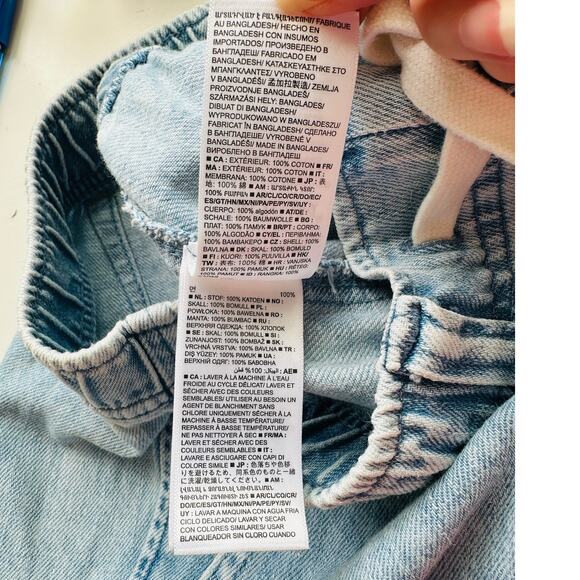 Gap Easy Jean Light Indigo Destructed Cinch Waist Cream Tie M - Picture 12 of 16